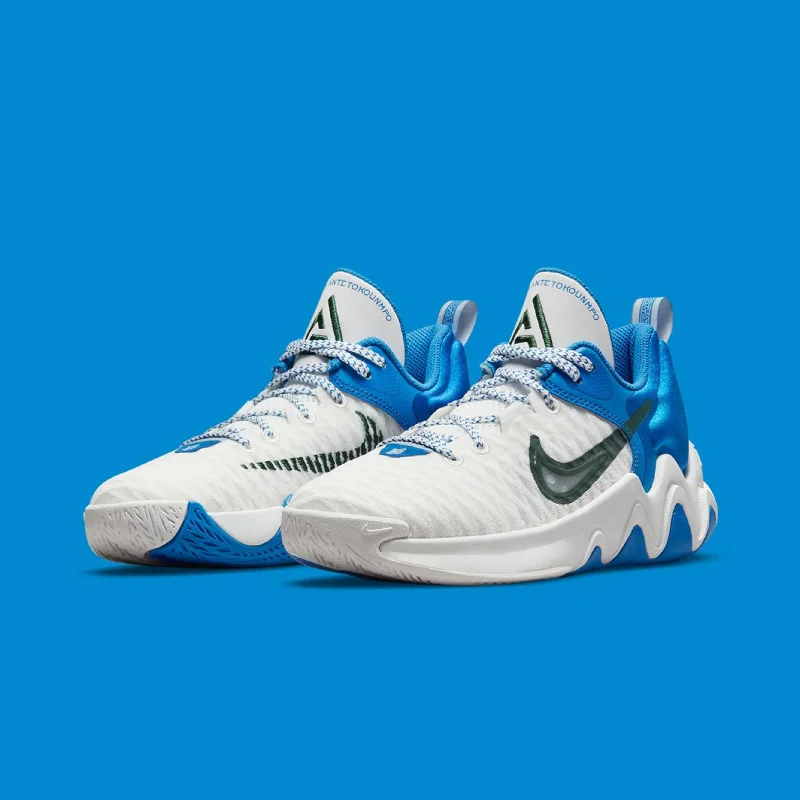 Basketball Shoes With High-Quality Materials-Nike Giannis immortality 2 white/blue