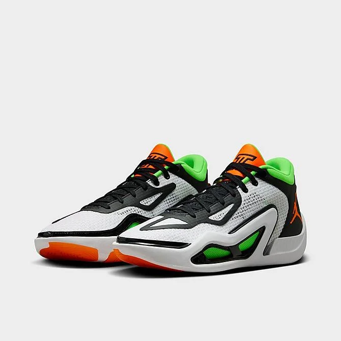 Basketball Shoes With Shock Absorption-Jt1 white orange/green