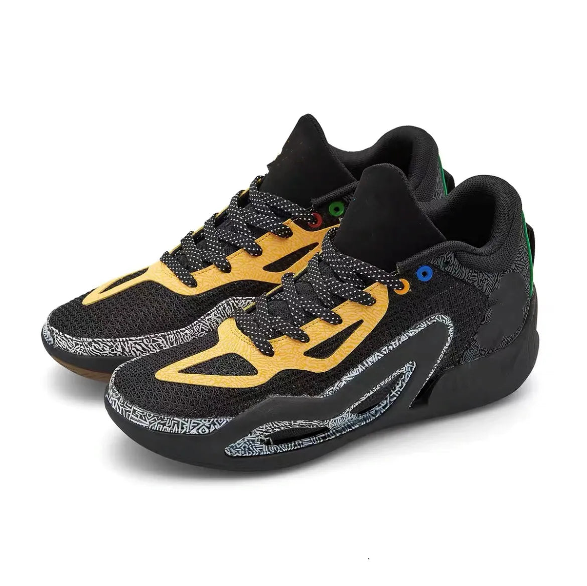 Basketball Shoes With Custom Designs-Jt1 black yellow