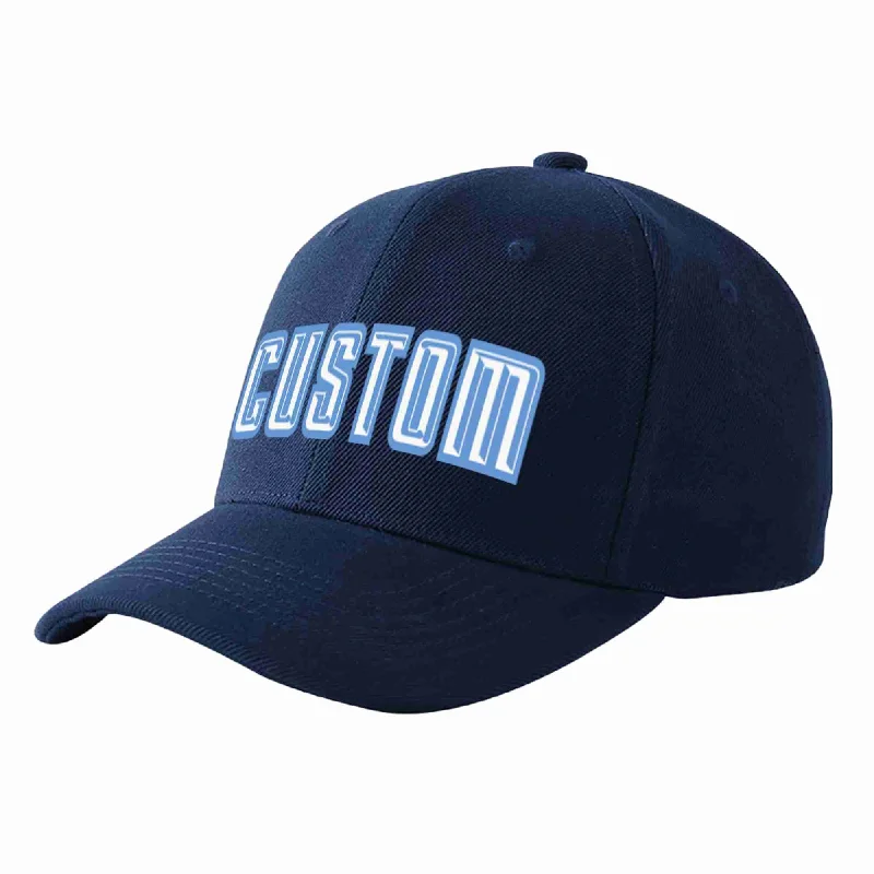 Baseball Cap For Limited-Time Offers-Custom Navy White-Light Blue Curved Eaves Sport Baseball Cap Design for Men/Women/Youth