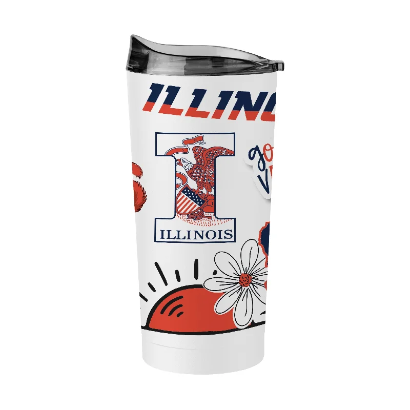 Team Mug For Personalized School Event Gear-Illinois 20oz Native Powder Coat Tumbler