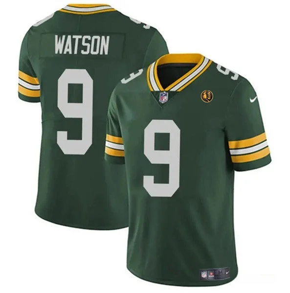 Football Jersey For Promotional Sales-Men's Green Bay Packers #9 Christian Watson Green With John Madden Patch Vapor Limited Throwback Football Stitched Jersey