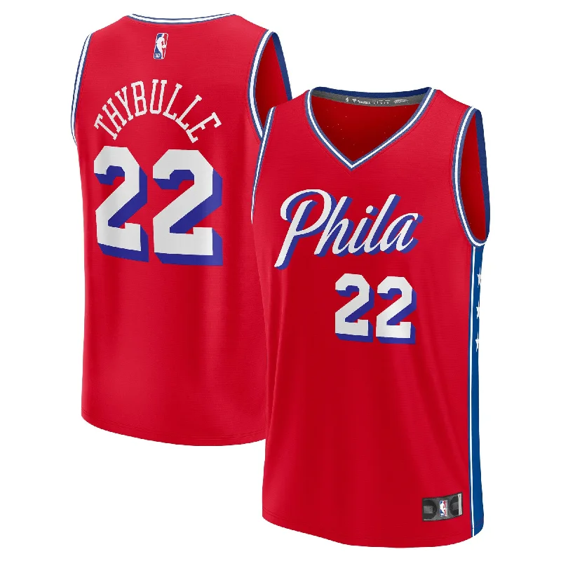 Basketball Jersey For High-Performance Apparel-Matisse Thybulle Philadelphia 76ers Branded Fast Break Player Basketball Jersey - Statement Edition - Red