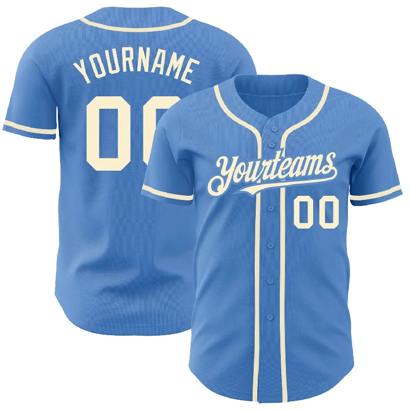 Baseball Jersey For Special Occasion Gear-Custom Powder Blue Cream Authentic Baseball Jersey