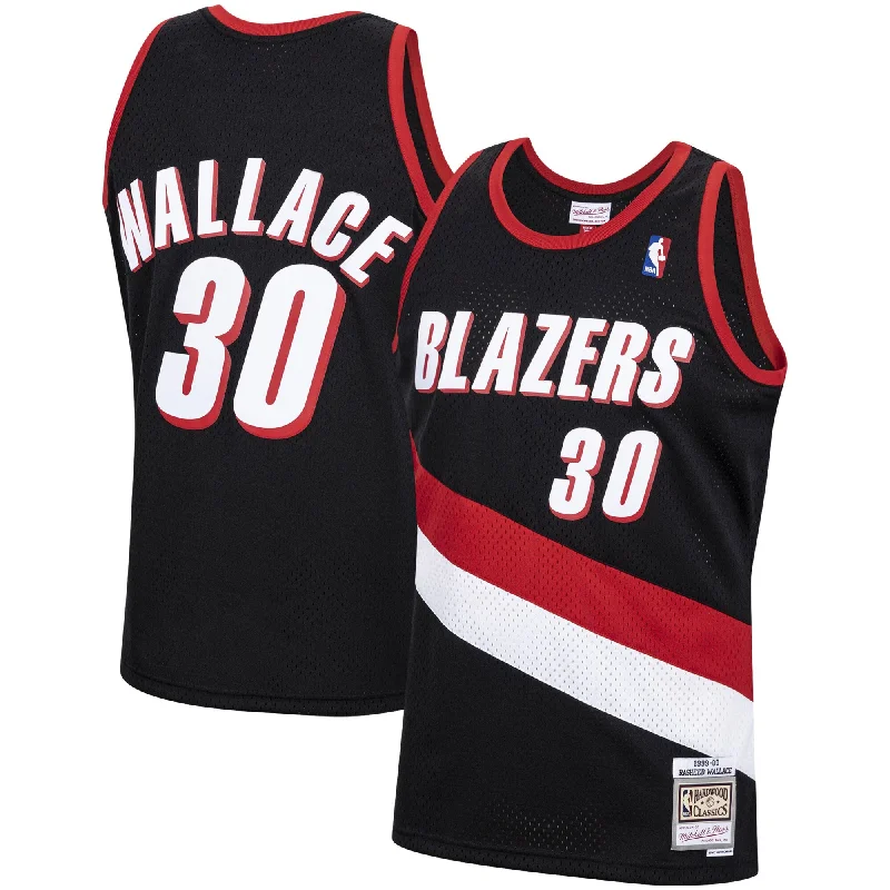 Basketball Jersey For Custom Fan Merchandise-Rasheed Wallace Portland Trail Blazers 1999/00 Hardwood Classics Swingman Basketball Jersey - Black