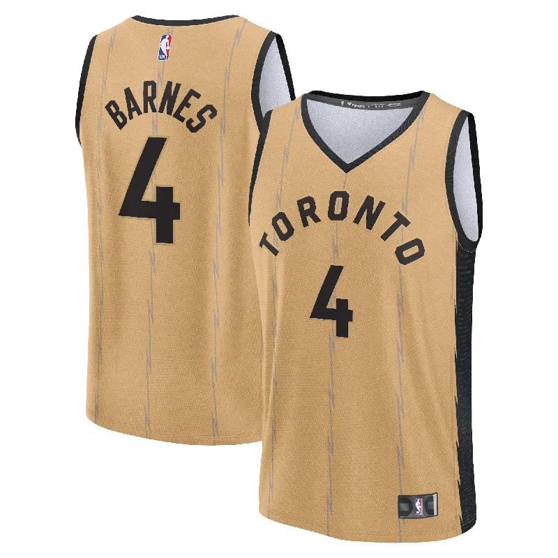 Basketball Jersey For Custom Fan Merchandise-Scottie Barnes Toronto Raptors Branded Fast Break Basketball Jersey - Gold - City Edition