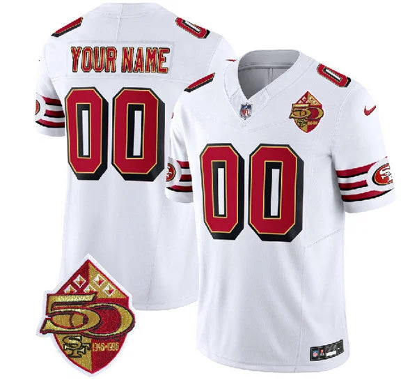 Football Jersey With High-Performance Lining-Men's San Francisco 49ers Active Player Custom White 2023 F.U.S.E. 50th Patch Vapor Untouchable Limited Football Stitched Jersey