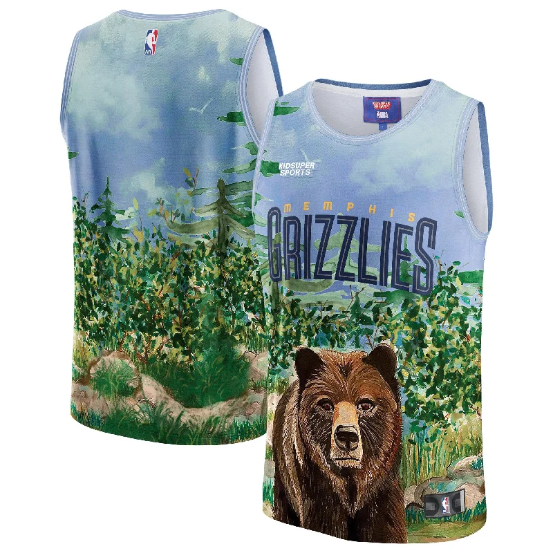 Basketball Jersey For Group Orders-Memphis Grizzlies & Youthsuper Studios By Unisex Hometown Basketball Jersey - Teal