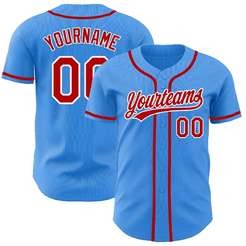 Baseball Jersey For Special Team Customization-Custom Electric Blue Red-White Authentic Baseball Jersey