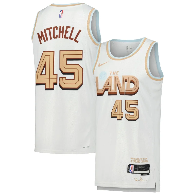 Basketball Jersey For High-Performance Gear-Donovan Mitchell Cleveland Cavaliers Swingman Player Basketball Jersey - City Edition - White