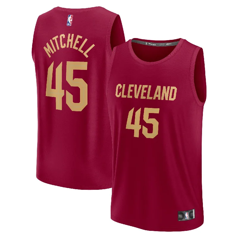 Basketball Jersey For Softball Custom Orders-Donovan Mitchell Cleveland Cavaliers Branded Fast Break Basketball Jersey - Icon Edition - Wine