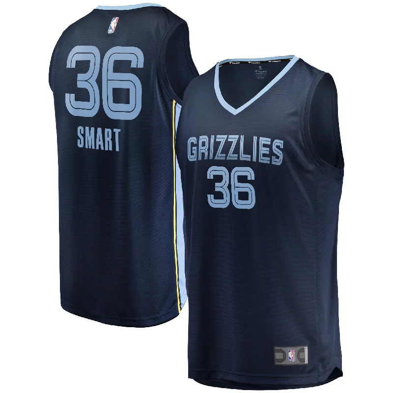 Basketball Jersey For Hot Weather-Marcus Smart Memphis Grizzlies Branded Fast Break Player Basketball Jersey - Icon Edition - Navy