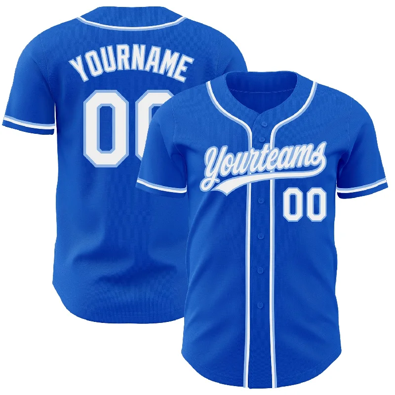 Baseball Jersey For Coaches-Custom Thunder Blue White-Light Blue Authentic Baseball Jersey