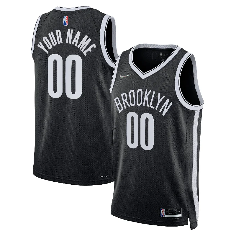 Basketball Jersey For Fast Break Players-Brooklyn Nets 2021/22 Diamond Swingman Custom Basketball Jersey - Icon Edition - Black