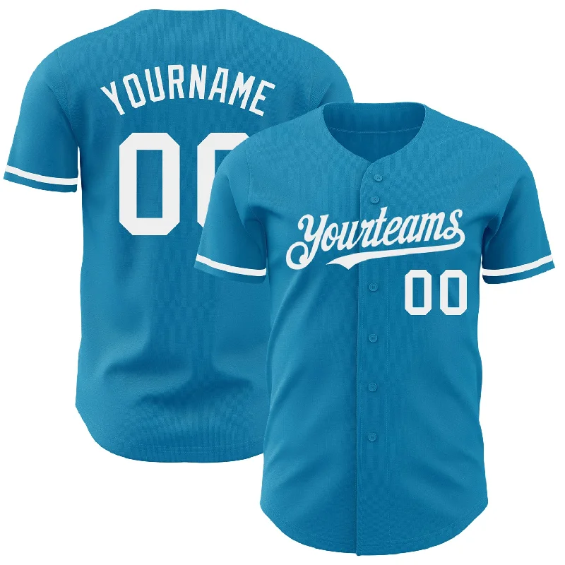 Baseball Jersey For Official Sports Fan Gear-Custom Panther Blue White Authentic Baseball Jersey