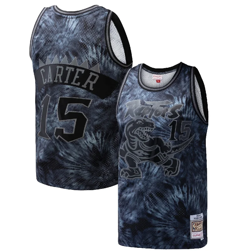 Basketball Jersey With Embroidered Number-Vince Carter Toronto Raptors Hardwood Classics 1998/99 Tie-dye Swingman Basketball Jersey - Black