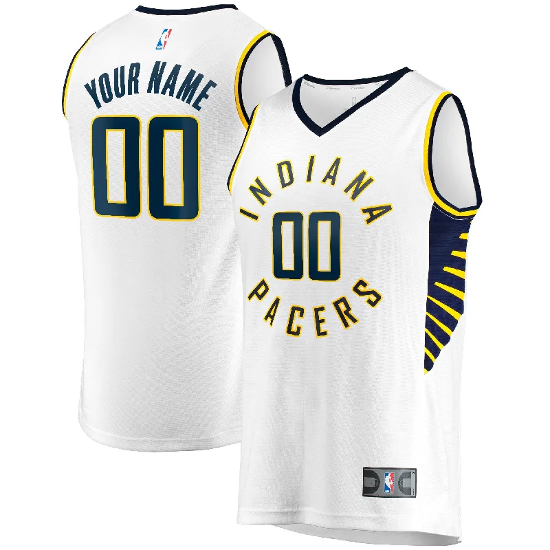 Basketball Jersey For Special Event Custom Gear-Indiana Pacers Branded Fast Break Custom Basketball Jersey - Association Edition - White