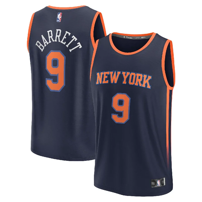 Basketball Jersey For Game Day-Rj  New York Knicks Branded Fast Break Player Basketball Jersey - Statement Edition - Navy