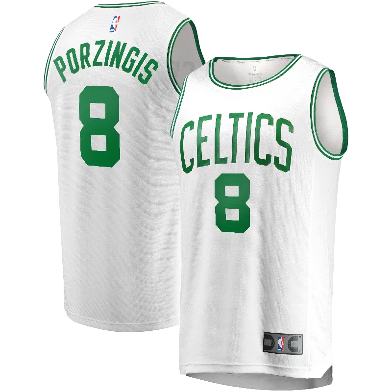 Basketball Jersey For Professional Fans-Kristaps Porzingis Boston Celtics Branded Fast Break Player Basketball Jersey - Association Edition - White