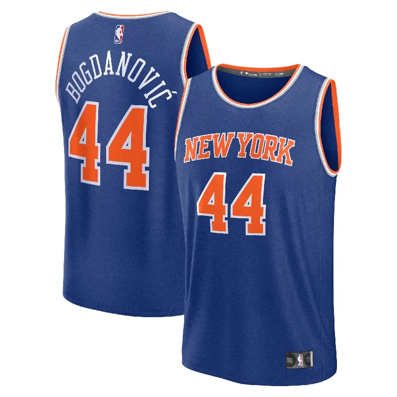 Basketball Jersey For Serious Athletes-Bojan Bogdanovic New York Knicks Branded Fast Break Player Basketball Jersey - Icon Edition - Royal