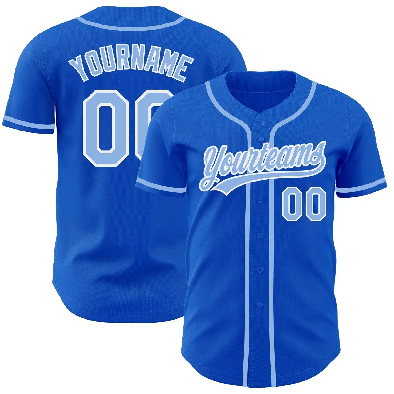 Baseball Jersey For Fundraisers-Custom Thunder Blue Light Blue-White Authentic Baseball Jersey