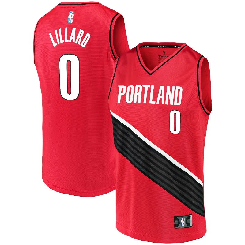 Basketball Jersey For Special Edition-Damian Lillard Portland Trail Blazers Branded Fast Break Basketball Jersey - Statement Edition - Red