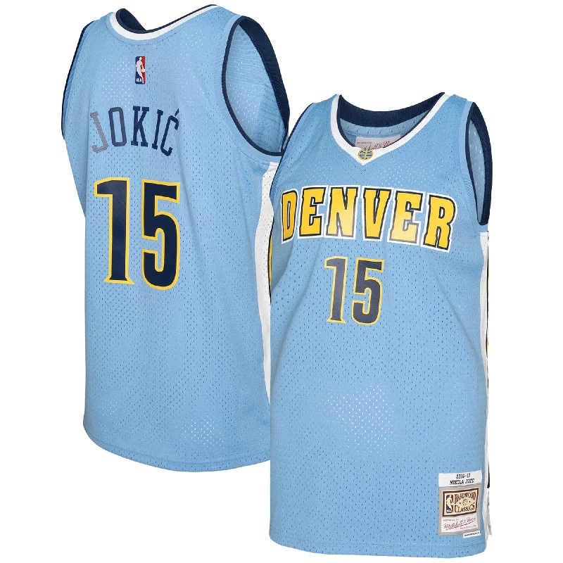 Basketball Jersey For Fast Break Players-Nikola Jokic Denver Nuggets 2016/17 Swingman Basketball Jersey - Light Blue