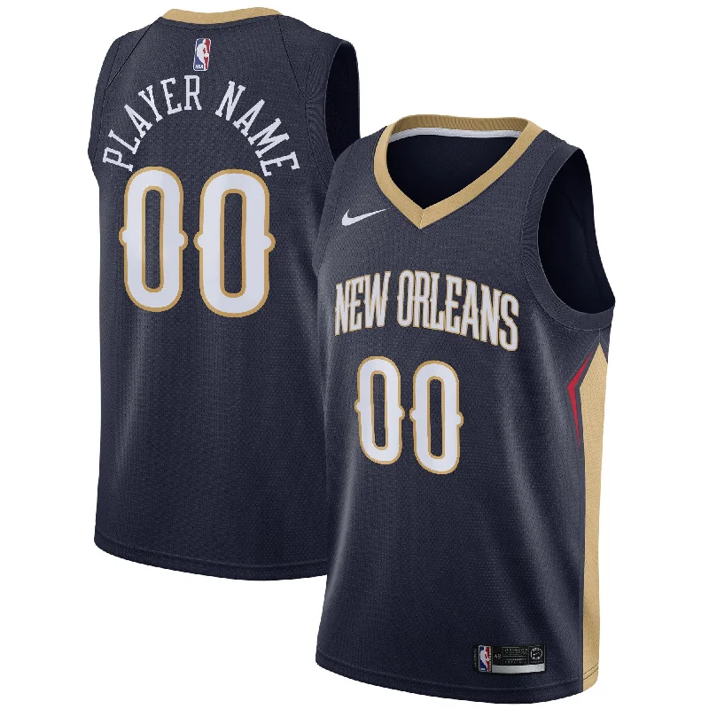 Custom Basketball Jersey-New Orleans Pelicans Swingman Custom Basketball Jersey Navy - Icon Edition