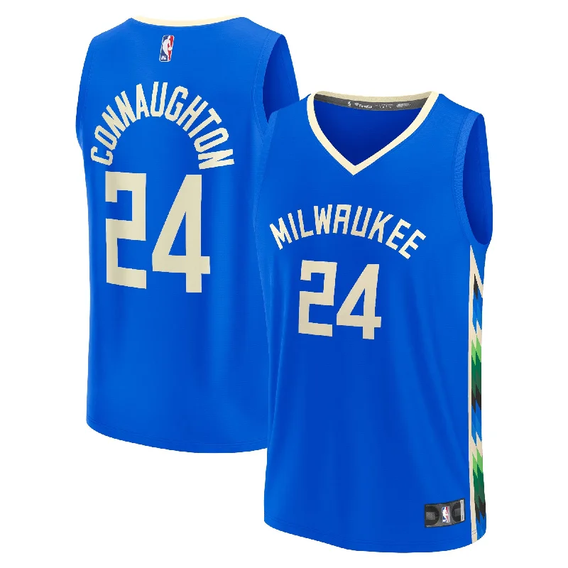 Basketball Jersey For Court Apparel-Pat Connaughton Milwaukee Bucks Branded Fastbreak Basketball Jersey - City Edition - Royal