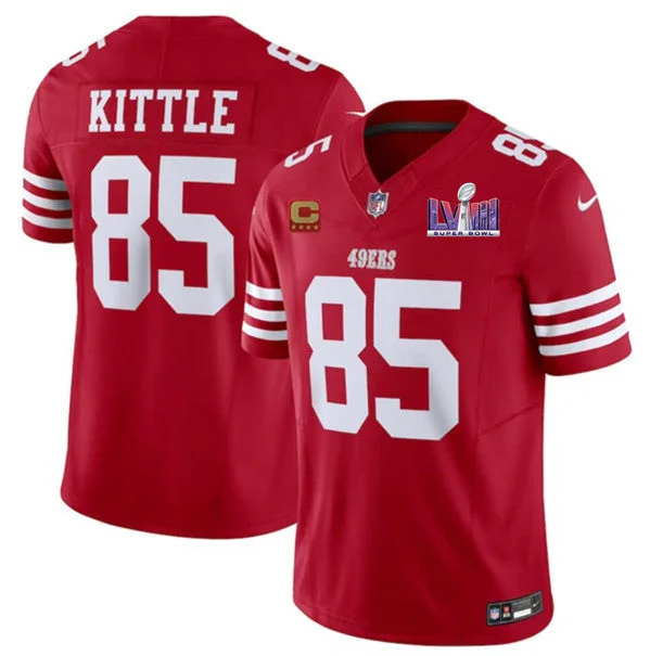 Football Jersey For Custom Professional Fan Gear-Men's San Francisco 49ers #85 George Kittle Red 2023 F.U.S.E. With 4-star C Ptach And NFC West Champions Patch Football Stitched Jersey