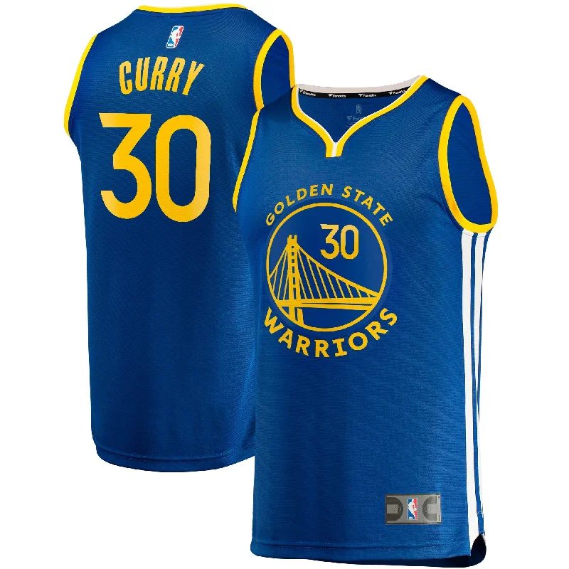 Basketball Jersey For Team Recognition Apparel-Stephen Curry Golden State Warriors Branded Big & Tall Fast Break Player Basketball Jersey - Royal - Icon Edition