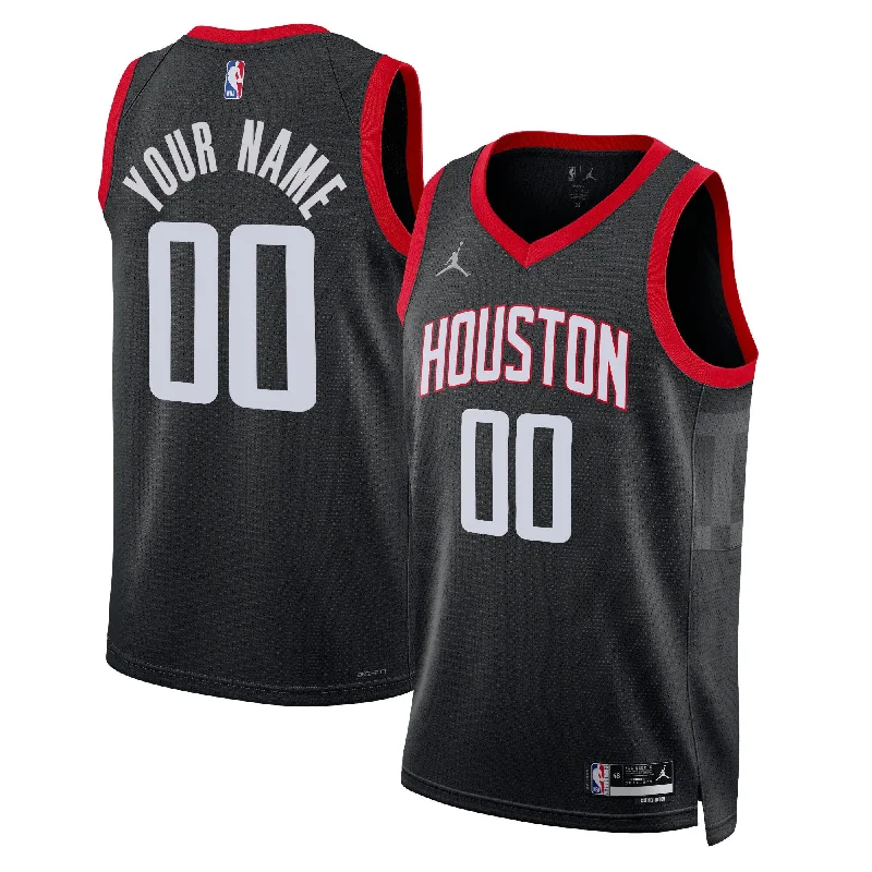 Basketball Jersey For Tournament Players-Houston Rockets Jordan Brand Unisex 2022/23 Swingman Custom Basketball Jersey - Statement Edition - Black