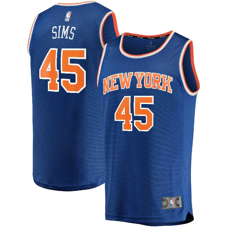 Basketball Jersey For Official School Gear-Jericho Sims New York Knicks Branded Fast Break Basketball Jersey - Icon Edition - Blue