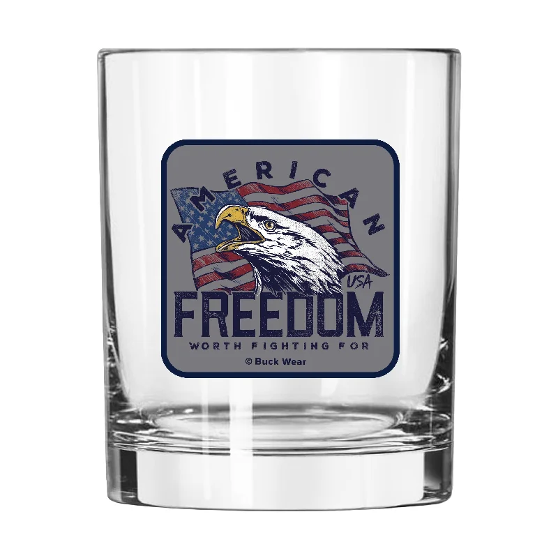 Team Mug For Official League Merchandise-Eagle Worth Fighting For 14oz Rocks Glass