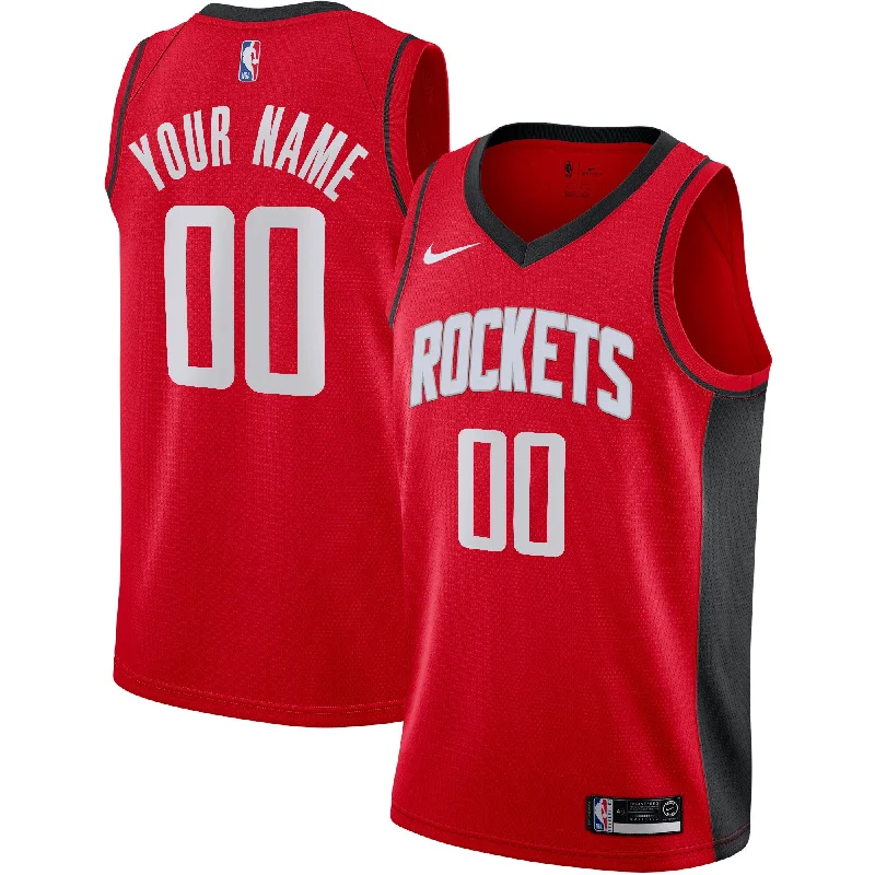 Basketball Jersey With Unique Player Numbers-Houston Rockets Custom Swingman Basketball Jersey - Icon Edition - Red