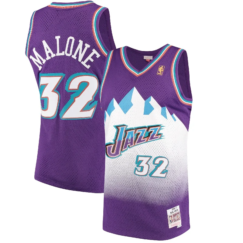 Basketball Jersey For Special Offer Custom Orders-Karl Malone Utah Jazz 1996/97 Hardwood Classics Swingman Basketball Jersey - Purple