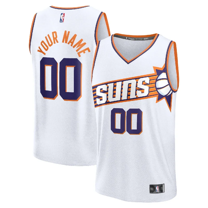 Basketball Jersey For Alumni Gear-Phoenix Suns Branded Custom Fast Break Basketball Jersey - White - Association Edition