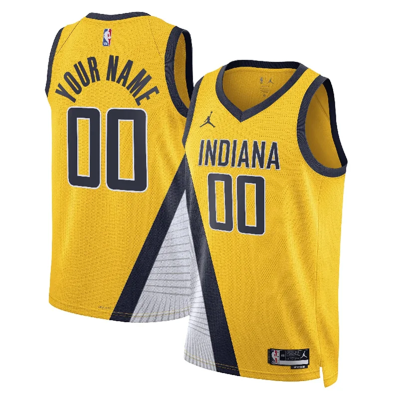 Basketball Jersey For Fundraisers-Indiana Pacers Jordan Brand Unisex 2022/23 Swingman Custom Basketball Jersey - Statement Edition - Yellow