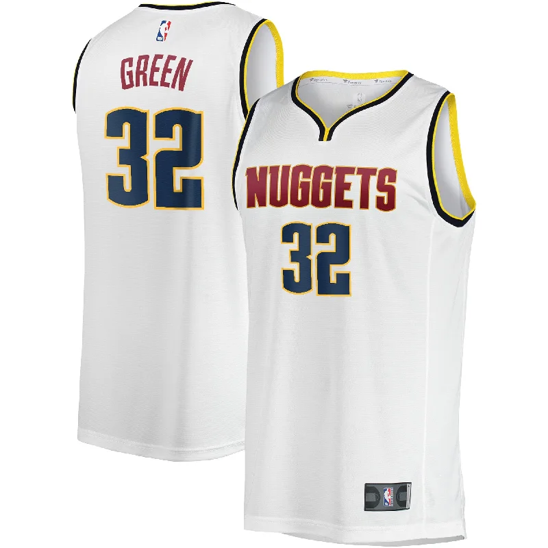 Basketball Jersey With Team Logo-Jeff Green Denver Nuggets Branded Fast Break Player Basketball Jersey - Association Edition - White