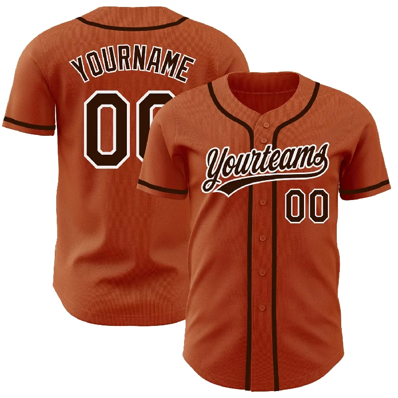 Baseball Jersey For Promotional Fan Gear-Custom Texas Orange Brown-White Authentic Baseball Jersey