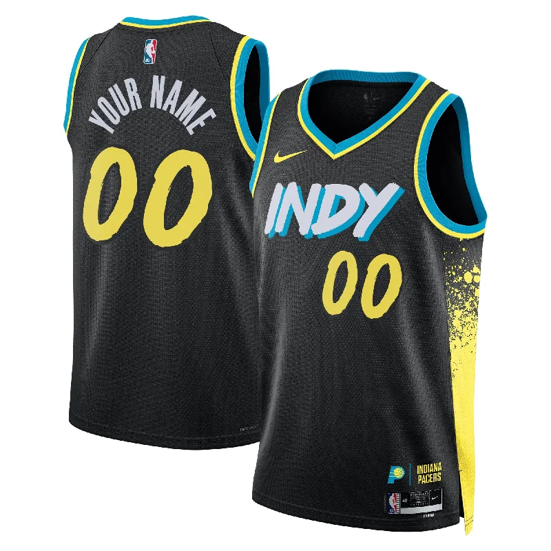 Basketball Jersey For Softball Teams-Indiana Pacers Unisex 2023/24 Custom Swingman Basketball Jersey - Black - City Edition