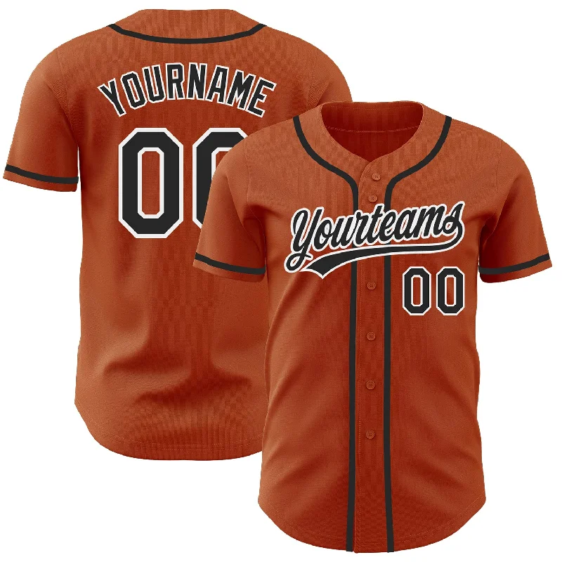 Baseball Jersey For Custom Youth Team Orders-Custom Texas Orange Black-White Authentic Baseball Jersey