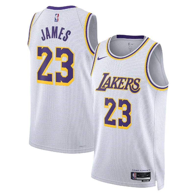 Basketball Jersey For Fan Apparel Custom Orders-Lebron James Los Angeles Lakers Unisex Swingman Basketball Jersey - Association Edition - White