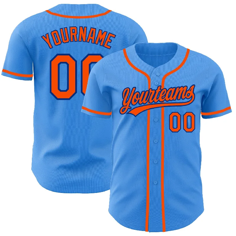 Baseball Jersey For Event Team Gear-Custom Electric Blue Orange-Royal Authentic Baseball Jersey