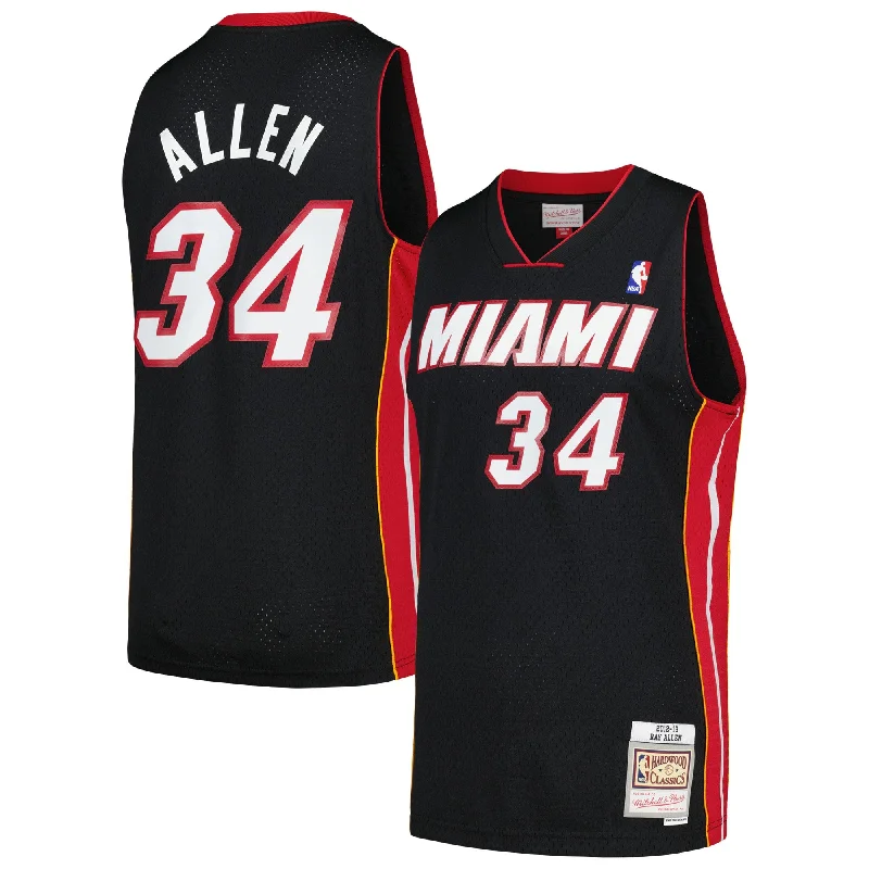 Basketball Jersey For Limited Edition Custom Gear-Ray Allen Miami Heat 2012/13 Hardwood Classics Swingman Basketball Jersey - Black