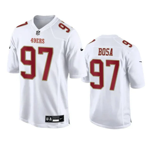 Football Jersey For Group Orders-Men's San Francisco 49ers #97 Nick Bosa White Fashion Limited Football Stitched Game Jersey