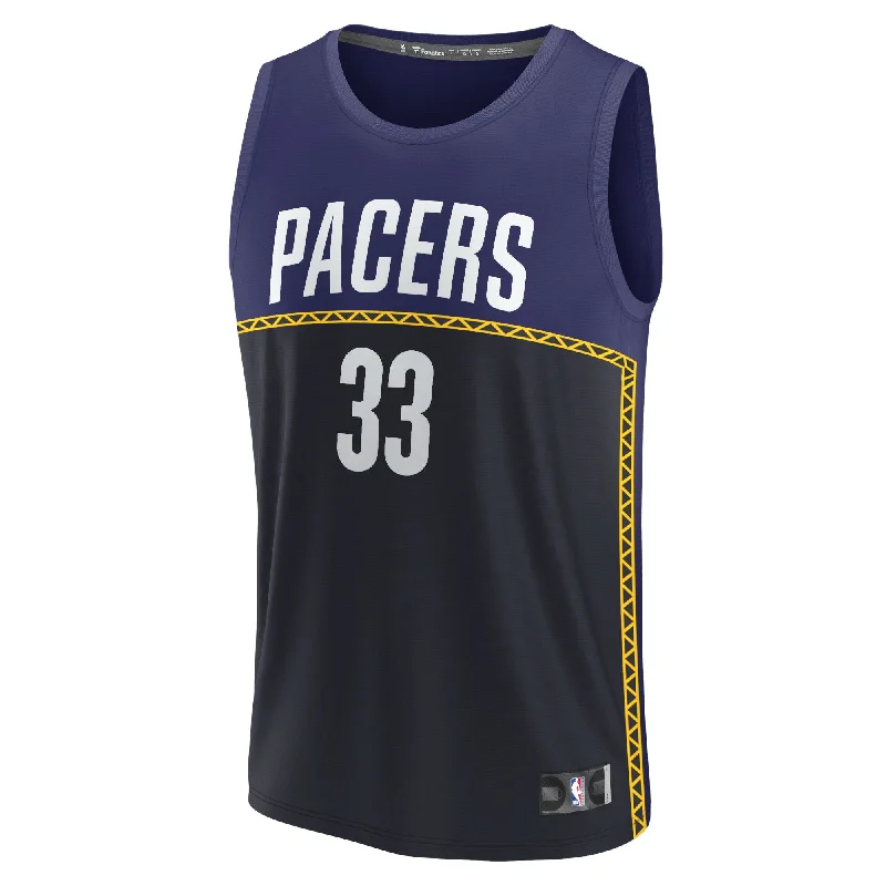 Basketball Jersey For Family Custom Orders-Myles Turner Indiana Pacers Branded Fastbreak Basketball Jersey - City Edition - Blue