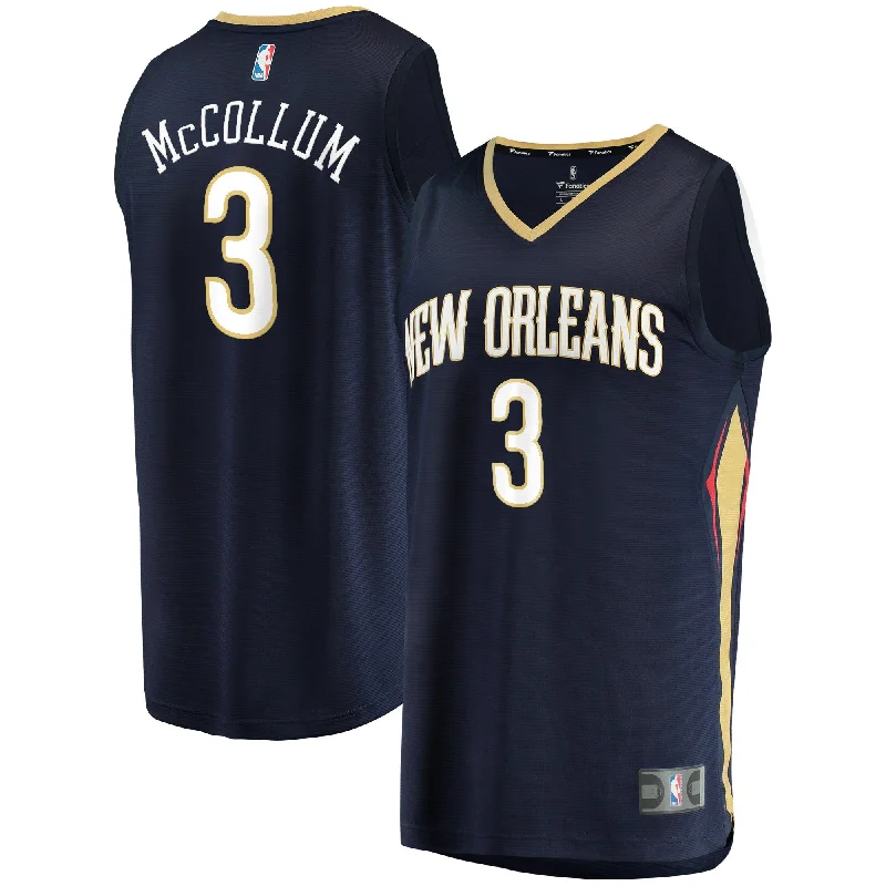 Basketball Jersey For Custom Fan Apparel-C.j. Mccollum New Orleans Pelicans Branded Fast Break Basketball Jersey - Icon Edition - Navy