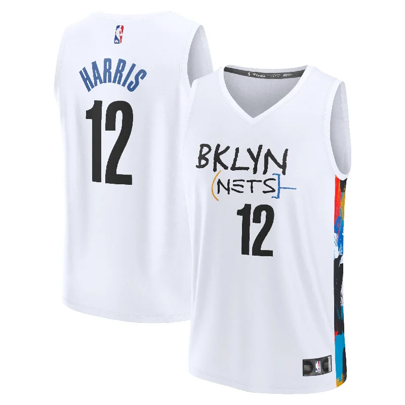 Basketball Jersey With Performance Lining-Joe Harris Brooklyn Nets Branded Fastbreak Basketball Jersey - City Edition - White