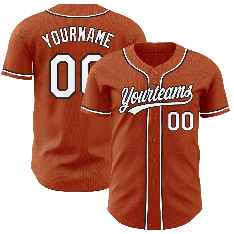 Baseball Jersey For Softball Game Day Customization-Custom Texas Orange White-Black Authentic Baseball Jersey